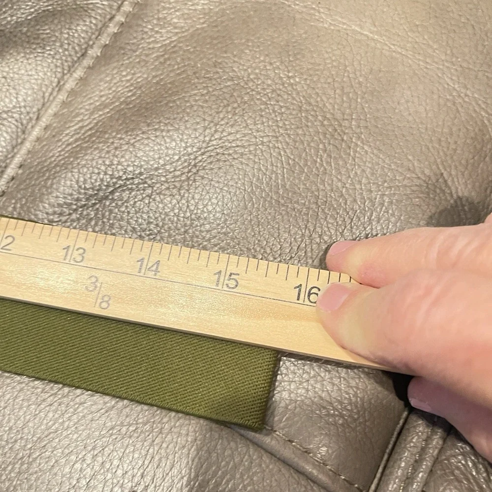 MCM Fall Colors Nylon Belt Green Women's w/Bronze Tone, Metal, Heavy Leaf Buckle